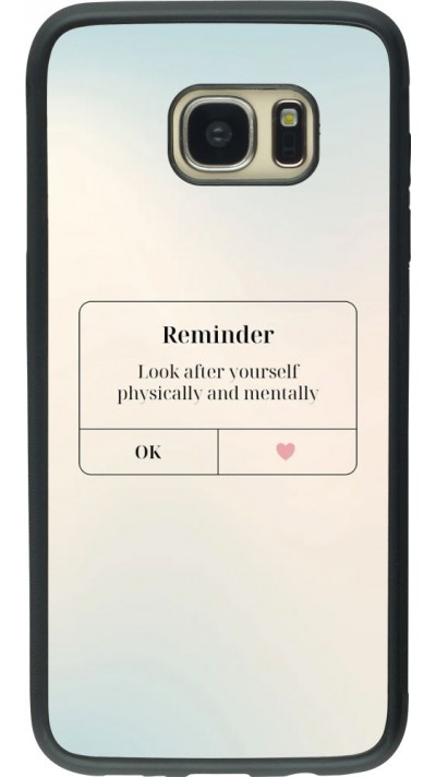 Coque Samsung Galaxy S7 edge - Silicone rigide noir Reminder Look after yourself