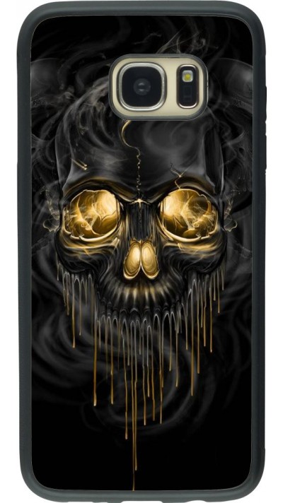 Coque Samsung Galaxy S7 edge - Silicone rigide noir Skull 02