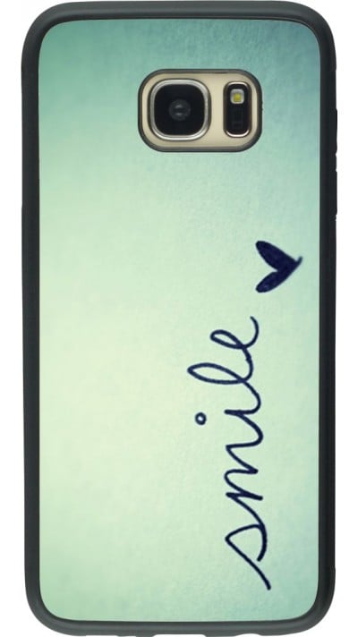 Coque Samsung Galaxy S7 edge - Silicone rigide noir Smile