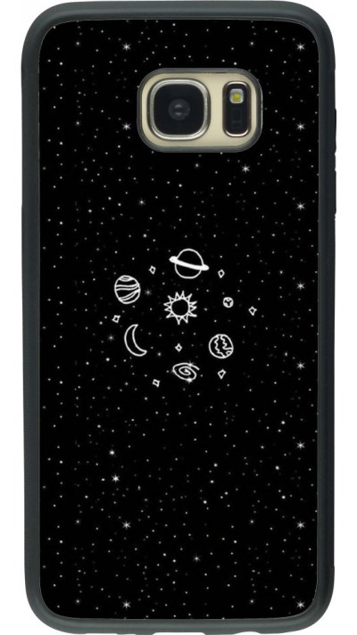 Coque Samsung Galaxy S7 edge - Silicone rigide noir Space Doodle
