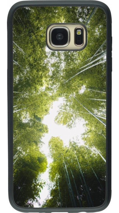 Coque Samsung Galaxy S7 edge - Silicone rigide noir Spring 23 forest blue sky