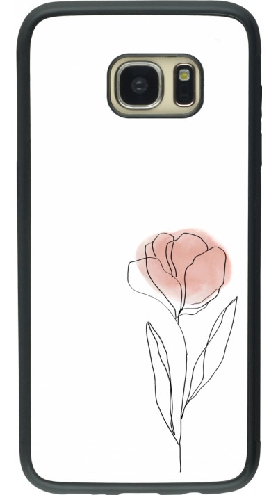 Coque Samsung Galaxy S7 edge - Silicone rigide noir Spring 23 minimalist flower