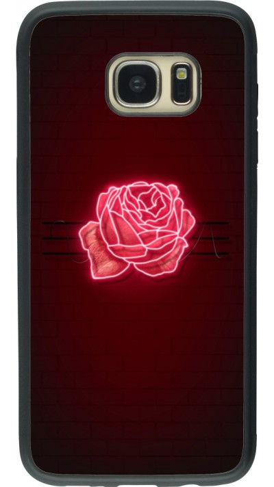 Coque Samsung Galaxy S7 edge - Silicone rigide noir Spring 23 neon rose
