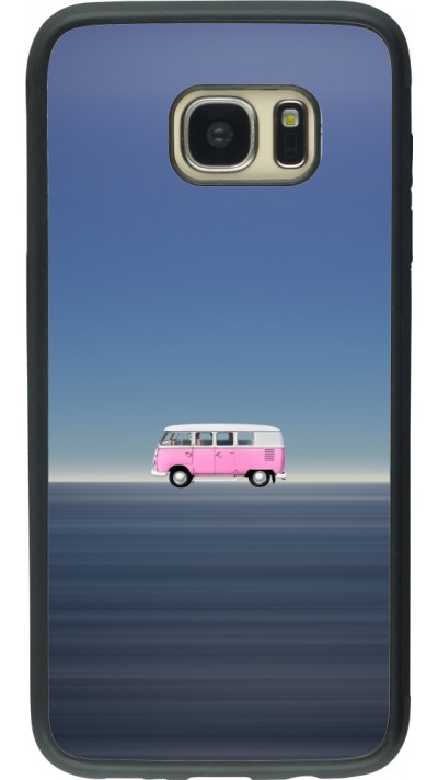 Coque Samsung Galaxy S7 edge - Silicone rigide noir Spring 23 pink bus