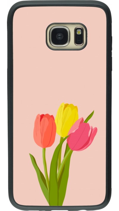 Coque Samsung Galaxy S7 edge - Silicone rigide noir Spring 23 tulip trio