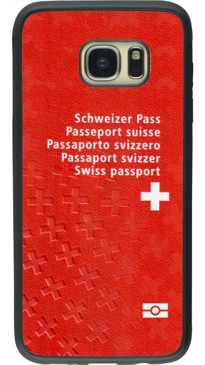 Coque Samsung Galaxy S7 edge - Silicone rigide noir Swiss Passport