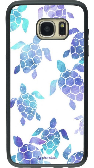 Hülle Samsung Galaxy S7 edge - Silikon schwarz Turtles pattern watercolor