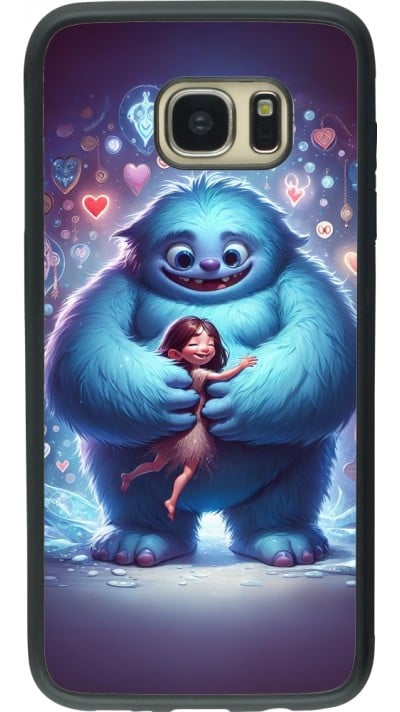 Coque Samsung Galaxy S7 edge - Silicone rigide noir Valentine 2024 Fluffy Love