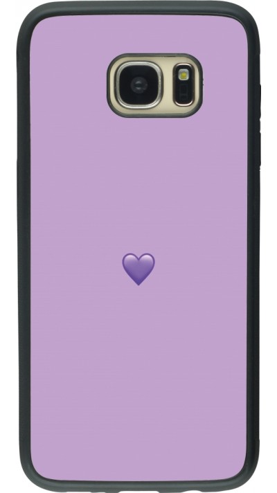Coque Samsung Galaxy S7 edge - Silicone rigide noir Valentine 2023 purpule single heart