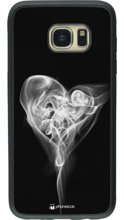 Coque Samsung Galaxy S7 edge - Silicone rigide noir Valentine 2022 Black Smoke