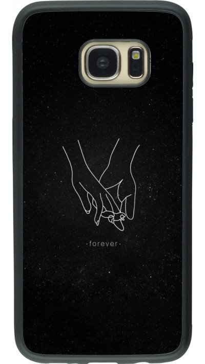 Coque Samsung Galaxy S7 edge - Silicone rigide noir Valentine 2023 hands forever