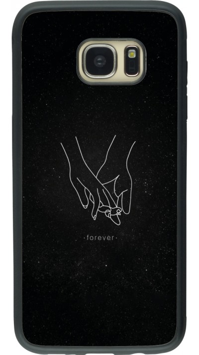 Samsung Galaxy S7 edge Case Hülle - Silikon schwarz Valentine 2023 hands forever