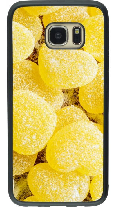 Coque Samsung Galaxy S7 edge - Silicone rigide noir Valentine 2023 sweet yellow hearts