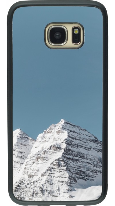 Coque Samsung Galaxy S7 edge - Silicone rigide noir Winter 22 blue sky mountain