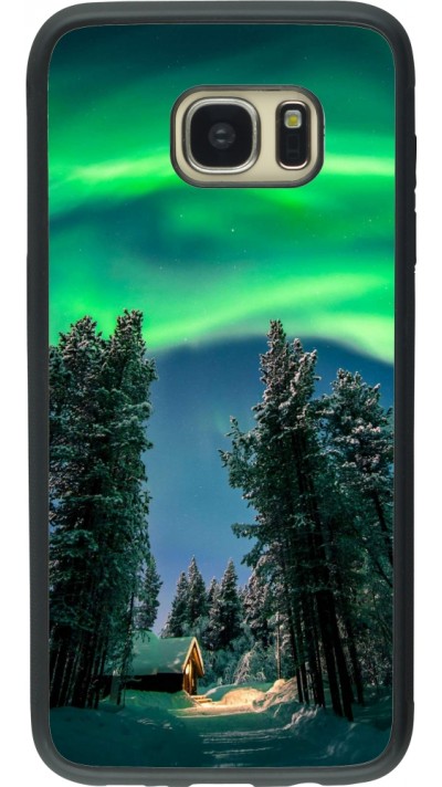Coque Samsung Galaxy S7 edge - Silicone rigide noir Winter 22 Northern Lights