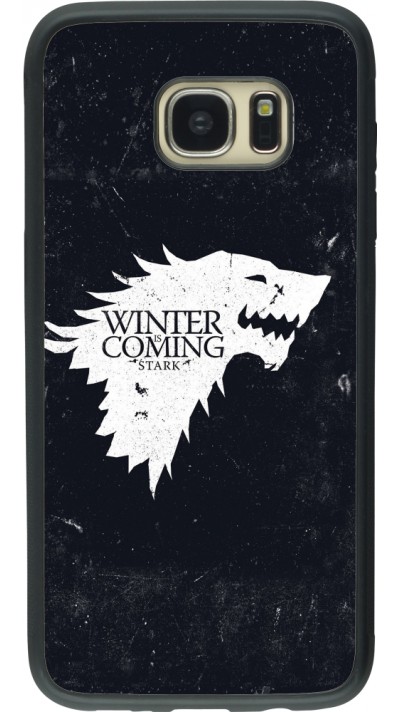 Coque Samsung Galaxy S7 edge - Silicone rigide noir Winter is coming Stark
