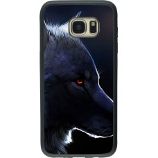 Coque Samsung Galaxy S7 edge - Silicone rigide noir Wolf Shape