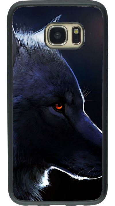 Hülle Samsung Galaxy S7 edge - Silikon schwarz Wolf Shape