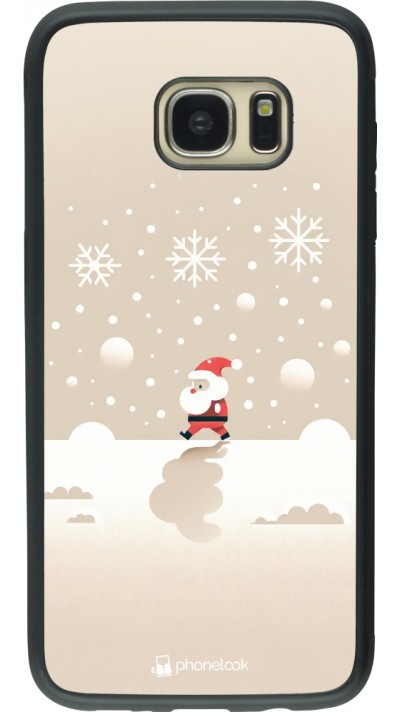 Coque Samsung Galaxy S7 edge - Silicone rigide noir Noël 2023 Minimalist Santa