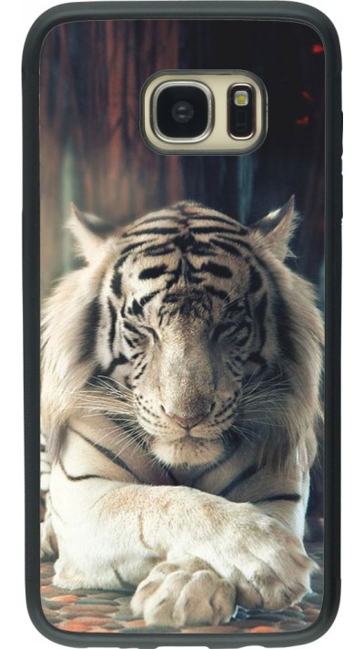 Coque Samsung Galaxy S7 edge - Silicone rigide noir Zen Tiger