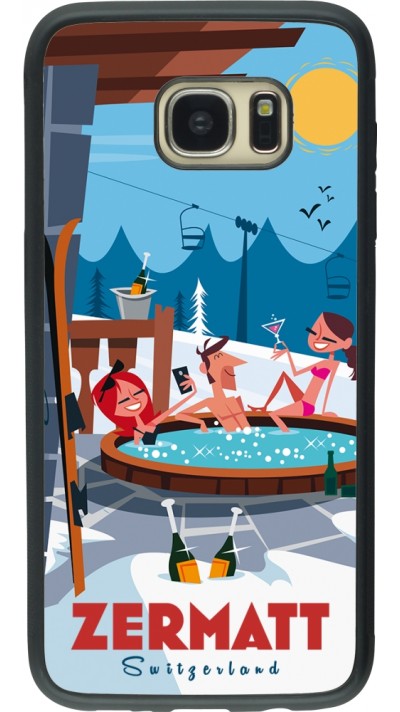 Samsung Galaxy S7 edge Case Hülle - Silikon schwarz Zermatt Mountain Jacuzzi