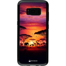 Coque Samsung Galaxy S8 - Hybrid Armor noir Safari sunset wildlife