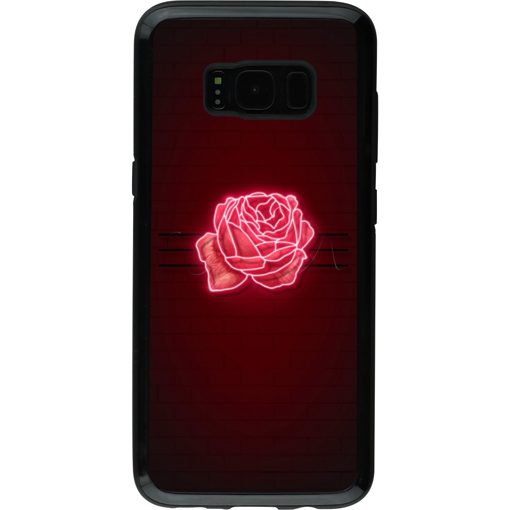 Samsung Galaxy S8 Case Hülle - Hybrid Armor schwarz Spring 23 neon rose
