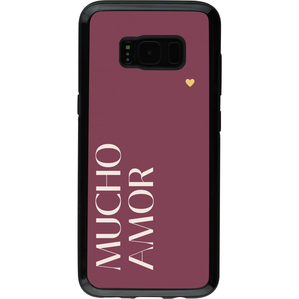Samsung Galaxy S8 Case Hülle - Hybrid Armor schwarz Valentine 2024 mucho amor rosado
