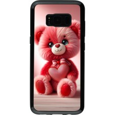 Samsung Galaxy S8 Case Hülle - Hybrid Armor schwarz Valentin 2024 Rosaroter Teddybär