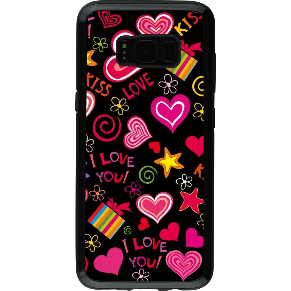 Samsung Galaxy S8 Case Hülle - Hybrid Armor schwarz Valentine 2023 love symbols