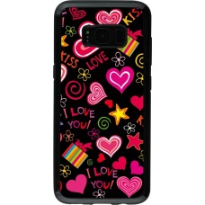 Samsung Galaxy S8 Case Hülle - Hybrid Armor schwarz Valentine 2023 love symbols