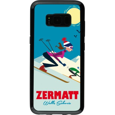 Samsung Galaxy S8 Case Hülle - Hybrid Armor schwarz Zermatt Ski Downhill