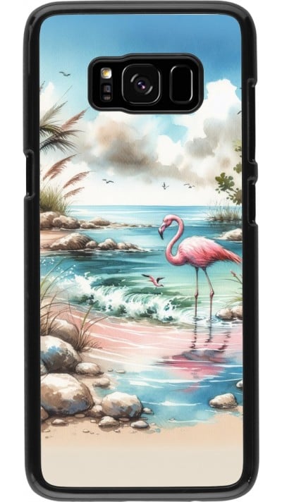 Coque Samsung Galaxy S8 - Flamant rose aquarelle
