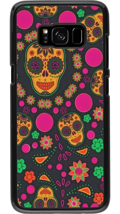 Samsung Galaxy S8 Case Hülle - Halloween 22 colorful mexican skulls