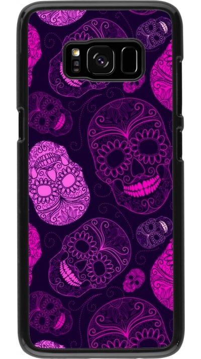 Samsung Galaxy S8 Case Hülle - Halloween 2023 pink skulls