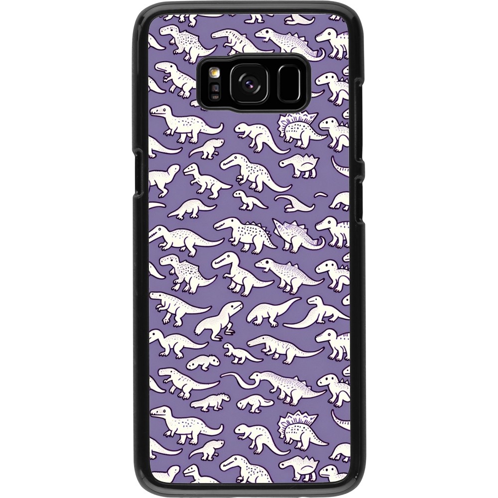 Samsung Galaxy S8 Case Hülle - Mini-Dino-Muster violett
