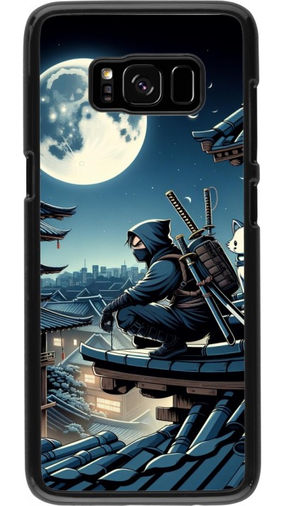 Samsung Galaxy S8 Case Hülle - Ninja unter dem Mond