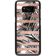 Coque Samsung Galaxy S8 - Palm trees gold stripes