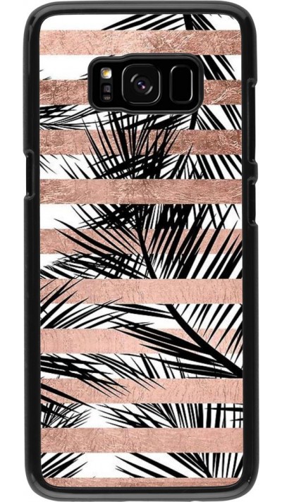 Hülle Samsung Galaxy S8 - Palm trees gold stripes