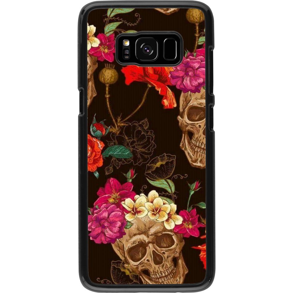 Coque Samsung Galaxy S8 - Skulls and flowers