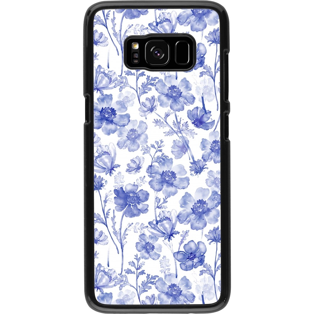 Samsung Galaxy S8 Case Hülle - Spring 23 watercolor blue flowers
