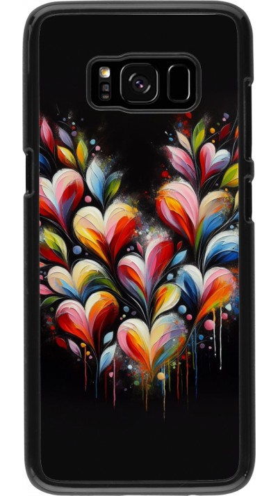 Coque Samsung Galaxy S8 - Valentine 2024 Coeur Noir Abstrait