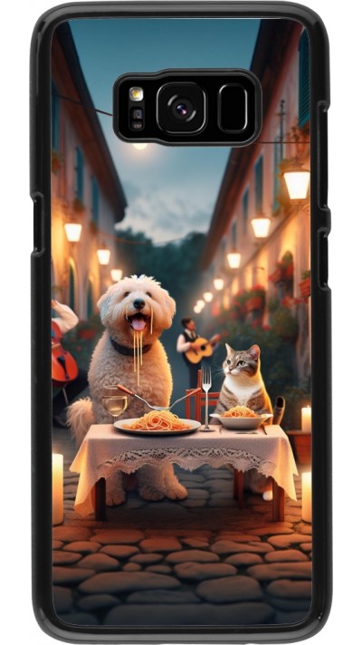 Samsung Galaxy S8 Case Hülle - Valentin 2024 Hund & Katze Kerzenlicht