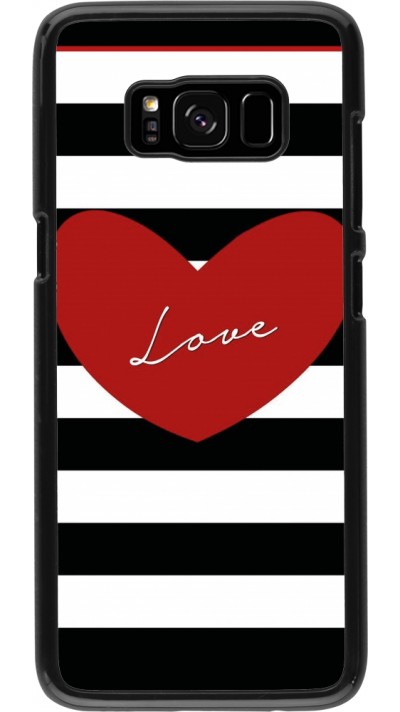 Coque Samsung Galaxy S8 - Valentine 2023 heart black and white lines