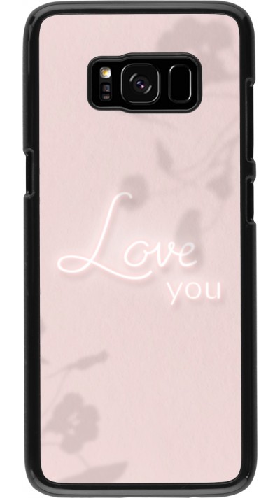 Coque Samsung Galaxy S8 - Valentine 2023 love you neon flowers shadows