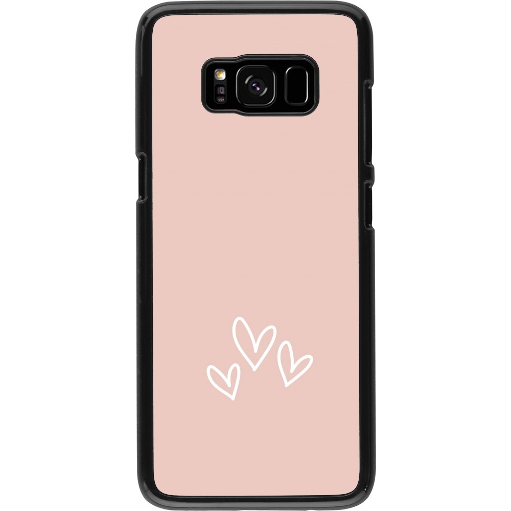 Coque Samsung Galaxy S8 - Valentine 2023 three minimalist hearts