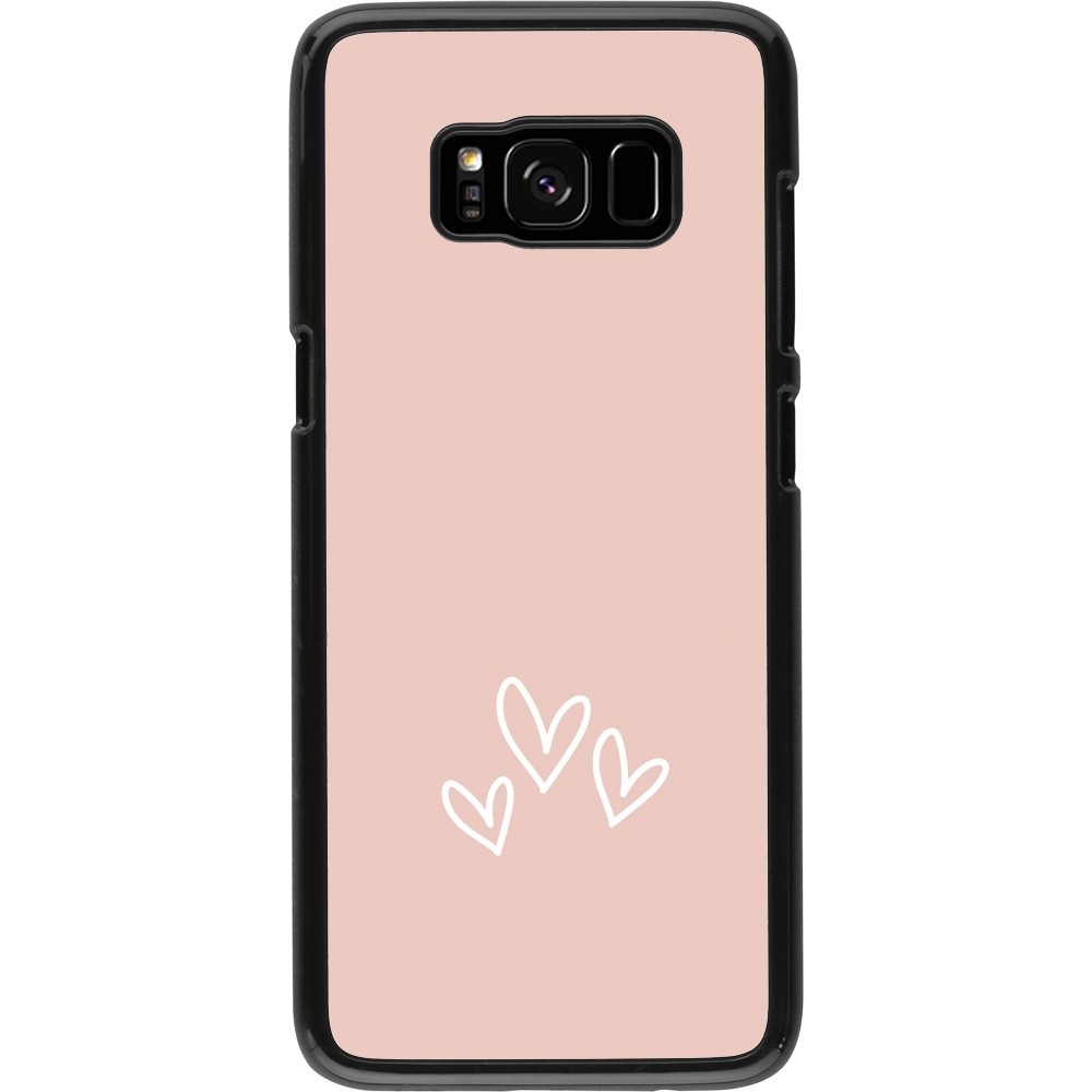 Samsung Galaxy S8 Case Hülle - Valentine 2023 three minimalist hearts