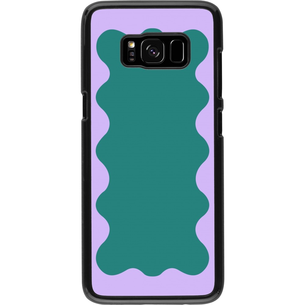 Samsung Galaxy S8 Case Hülle - Wavy Rectangle Green Purple
