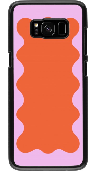Samsung Galaxy S8 Case Hülle - Wavy Rectangle Orange Pink