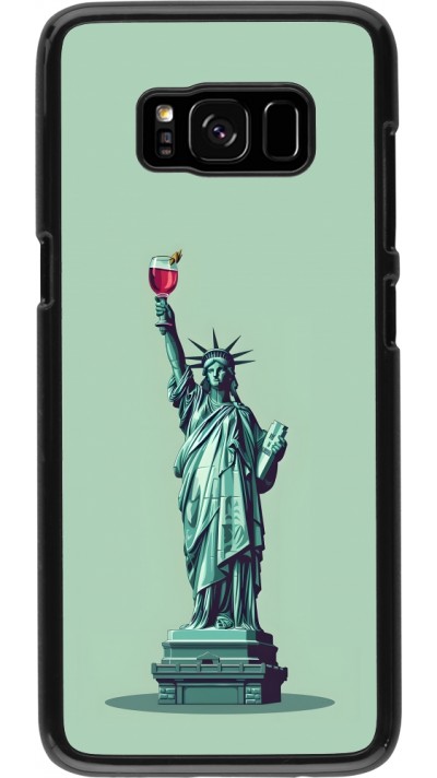 Samsung Galaxy S8 Case Hülle - Freiheitsstatue mit einem Glas Wein